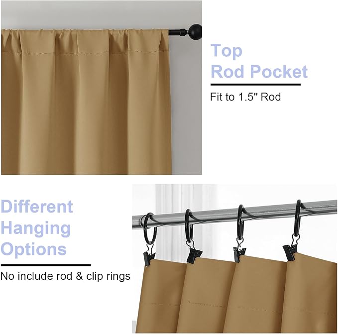 Simplebrand Ava Gold Blackout Curtains - Image 3