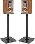 YOMT Universal Speaker Stands Pair for Surround Sound, 28 Inch Floor Speaker Stands with Cable Management Holds 22lbs Bookshelf Speaker Satellite Speaker, 1 Pair