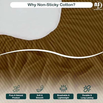 NON Sticky cotton Twin Size Sleeper Sofa Sheets, 4 Piece Egyptian Cotton Bed Sheet Set for Sofa Bed, 8" Deep Pocket for Pull Out Couch Mattress, 39" x 75", Taupe Stripe, Soft & Breathable