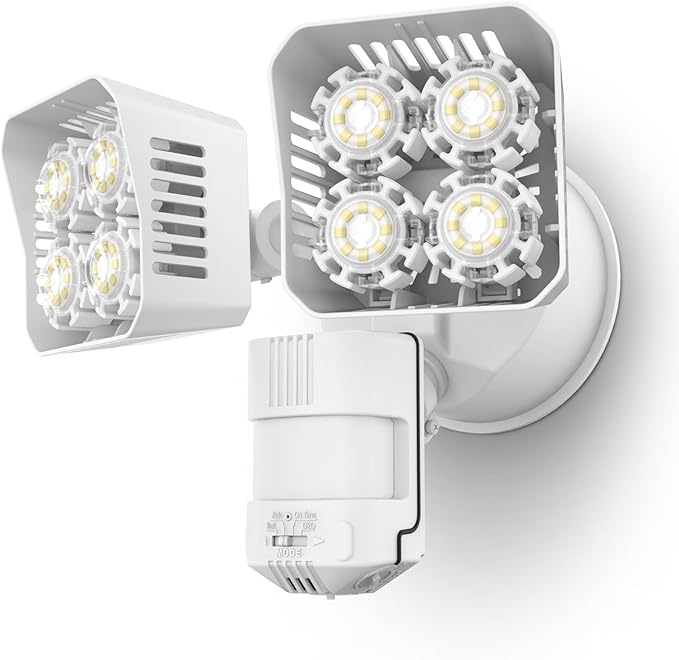 SANSI 36W 3600LM Motion Sensor Outdoor Lights, 50,000 Hrs Lifespan LED Flood Light Outdoor Motion Sensor, 350W Equiv 5000K Dusk to Dawn IP65, Super Bright for Yard Garage, White, Wired