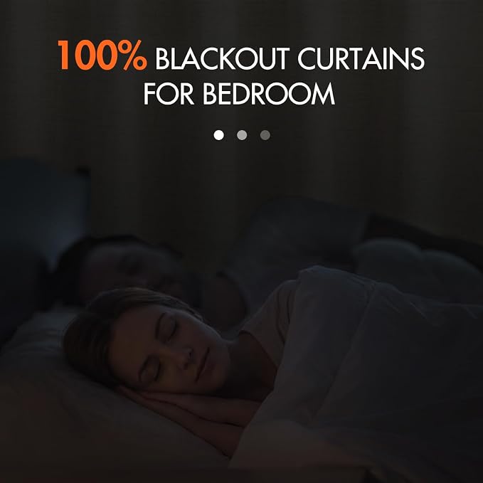 MIULEE 100% Blackout Curtains Linen Curtains & Drapes 90 Inch Natural Beige | 2 - Image 2