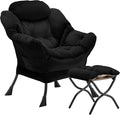 Youtanic Lazy Chair with Folding Ottoman, Accent Chair Velvet Upholstered with by Youtanic