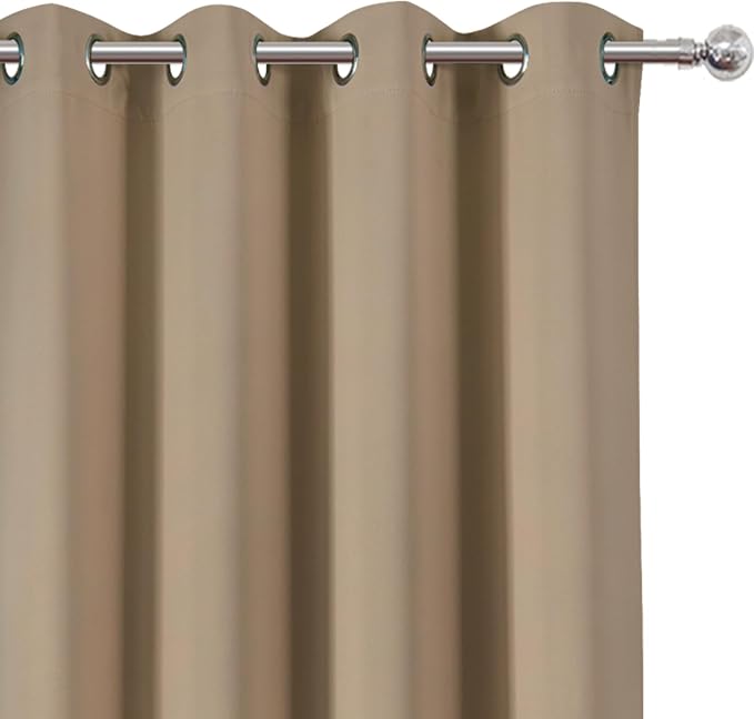 100% Blackout Curtains 84 Inch Long Natural Curtains 2 Panels - Image 7