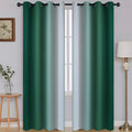 SimpleHome Ombre Dark Green to Grey White Curtains by SimpleHome