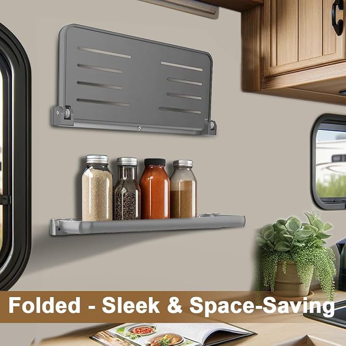 RV Aluminum Fold-Down Wall Shelf - Image 5