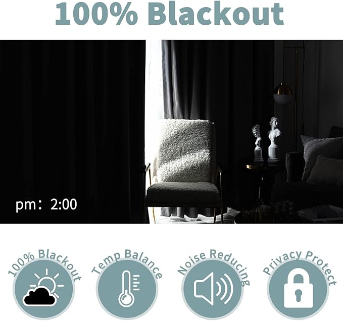 BGment Baby Pink 100% Blackout Curtains - Image 5