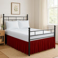 Ruffled Bed Skirt Split Corners with Platform, Tailored Fit Hotel Quality Wrinkle Free Ultra-Soft Microfiber Dust Ruffle, Upto 12 Inch Drop, Full, Burgundy