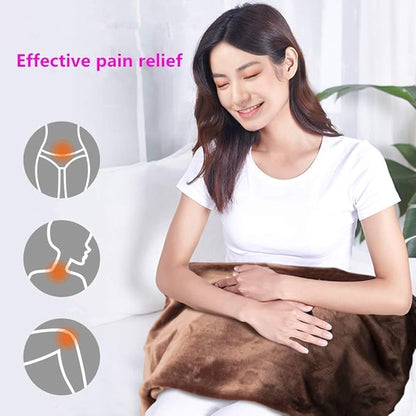 USB Heated Blanket/Shawl/Throws, 35"X23" Flannel Heating Cushion Pad Blanket for All Occasions Including Outdoor - 3 Heat Settings and 3-Hour Auto-Off (Dark Black)