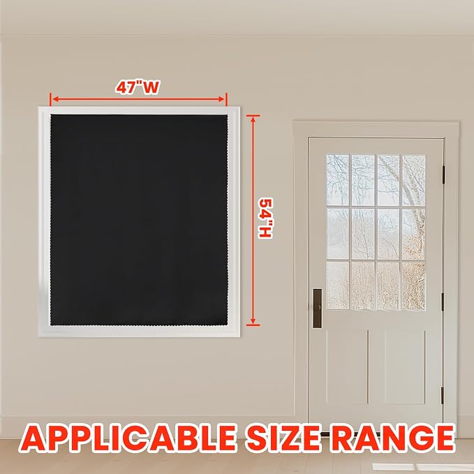 AJAZZ 100% Blackout Stick Curtain Portable Black Out Curtains Adhesive Curtains - Image 5