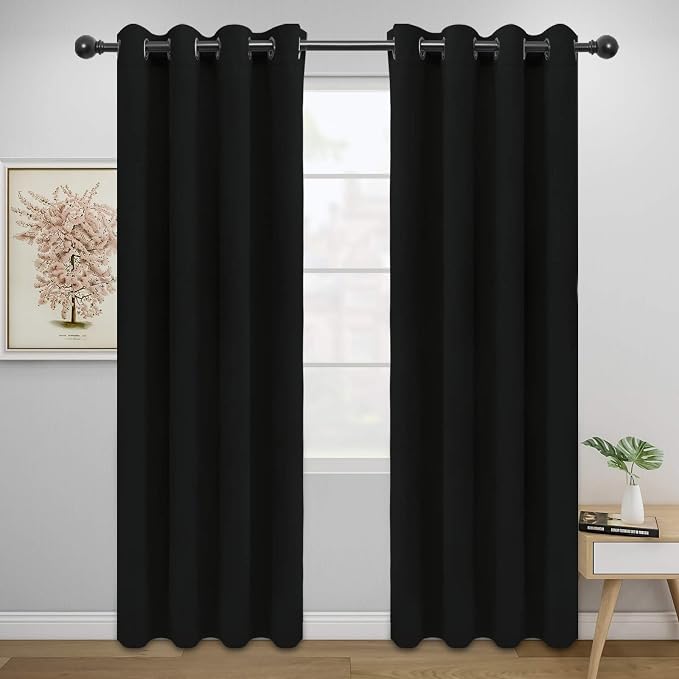 Easy-Going Thermal Grommet Blackout Curtains, 2 Panels 52x84 in, Noise Reduction by Easy-Going