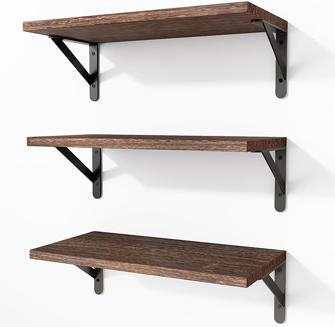 Fixwal Wall Floating Shelves for Home Decor | Wood Shelves, Natural Grain by Fixwal