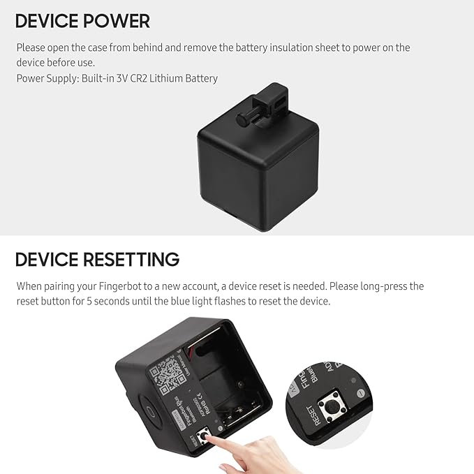 Mini BT Fingerbot Home Automation Controller with Touch Button APP Control Voice Control Schedule Timer Fingerbot Home Appliances Switch Pusher Smart Controller (BT Gateway Required)