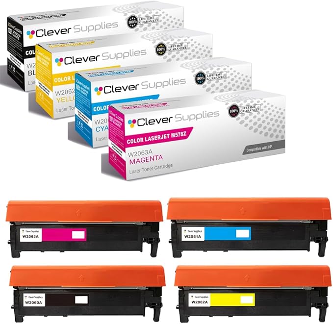 CS Replacement Compatible with HP M578Z Toner Cartridge W2120A W2121A W2123A W2122A to use with M554DN M555DN M578C M578DN M578F M578Z (4-Color Set)