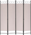 4 Panel Room Divider 6FT Steel Frame Screen Folding Privacy Divider by FDW