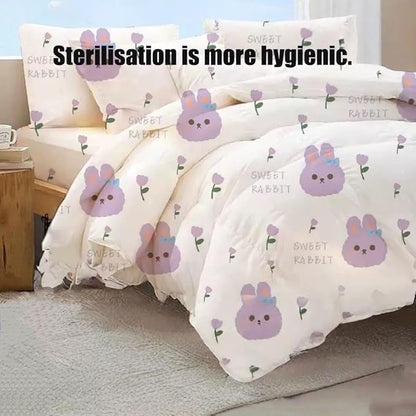 E I F E R Disposable Bed Sheets Fitted Sheet, Disposable Travel Sheets for Travel with Quilt Cover and Pillowcase, Disposable Bedding Travel Bedding Disposable Sheets for Hotel Hospital 4 PCS