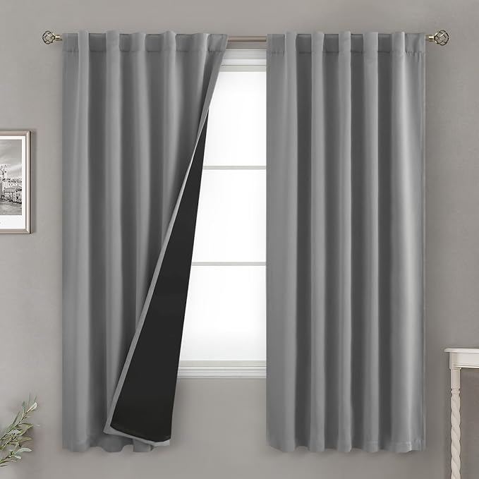 BGment Dove Grey 100% Blackout Curtains 72 Inches Long, Thermal Insulated Light by BGment