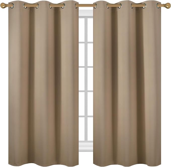 Diraysid Natural Grommet Blackout Curtains - Image 2