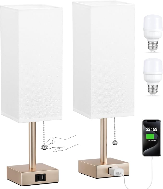 Bedside Lamp for Bedroom Set of 2 - Image 8