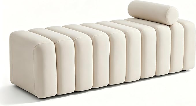 MCombo 54.5" Velvet Bench for Bedroom End of Bed, Ottoman for Entryway 4698 by MCombo