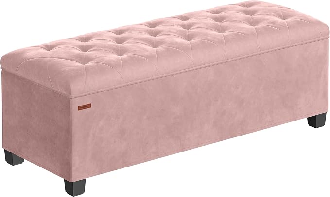 SONGMICS Velvet Storage Ottoman Bench, Foot Rest by Unknown