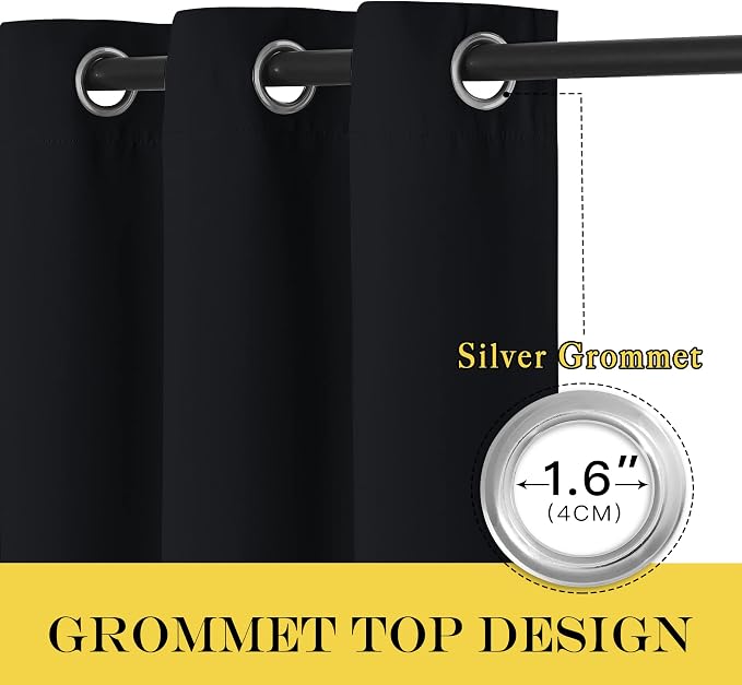 NICETOWN Black Out Sliding Door Curtain 102 inches Long, Grommet Thermal - Image 3