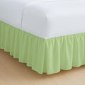 Rajlinen Ruffled Bed Skirt Queen, 18 Inch Drop Dust Ruffle with Split Corners, 100% Microfiber Bedskirt with Platform, Three-Sided Coverage Ruffled Gathering Design, Sage