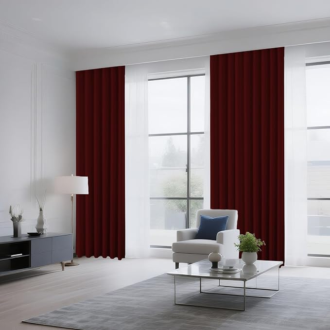 CUCRAF Burgundy Red Blackout Curtains Customize, Rod Pocket Room Darkening - Image 8