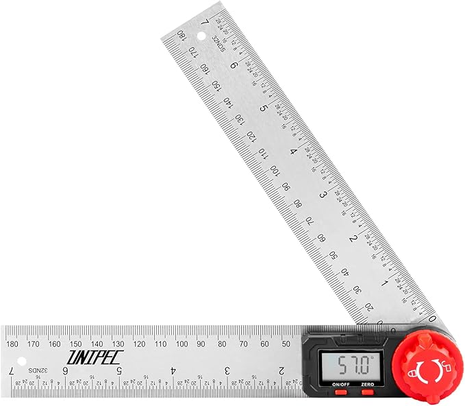 UNIPEC Digital Angle Finder Protractor, Angle Finder Ruler,Stainless steel 7inch 200mm 7inch/200mm, Angle Measuring Tool for Woodworking,Carpenter,Construction,DIY Measurement (Stainless Steel)