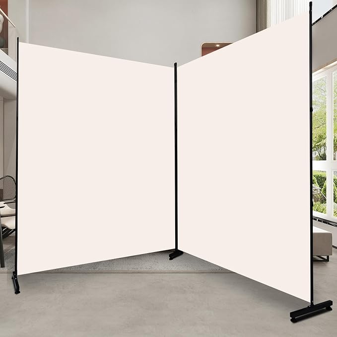 Room Divider 2 Panel Folding Privacy Screen, Wide Wall Divider by HOMSCREENER
