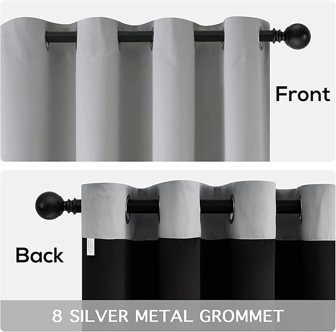Yakamok Light Grey Blackout Curtains 54 inches Long - Image 6