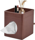 Tissue Box Cover Square Tissue Box Holder PU Leather Facial Tissues Organizer by XNONE