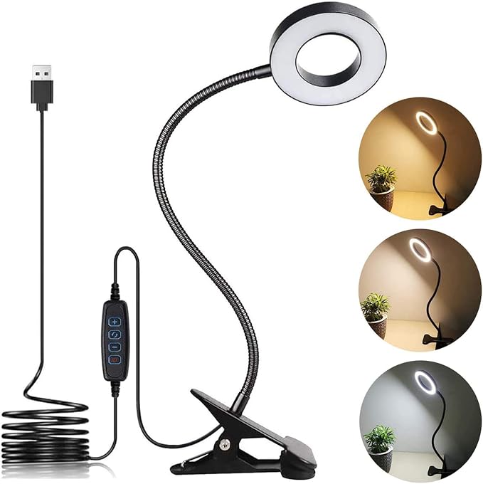 Brokimis Clip on Light LED Reading Book Study Eye Protection Desk Lamp | 3 by DeskLamp