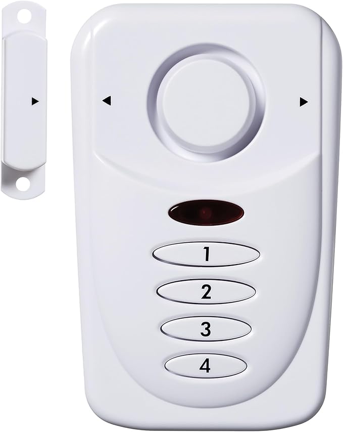 Sabre Elite Wireless Door Alarm with Exit/Entry Delay Mode, Home Mode & Keypad, Deters Intruders w/ 120dB Alarm Heard Up to 1,500 ft, Versatile Settings, Works on Both Left & Right Side Opening Doors