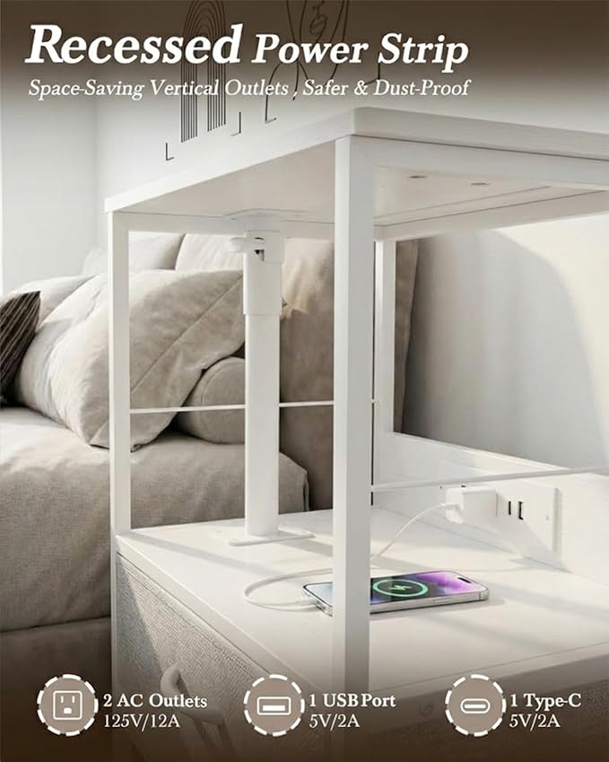 Faesun Swivel Lift Top Nightstand - Image 4