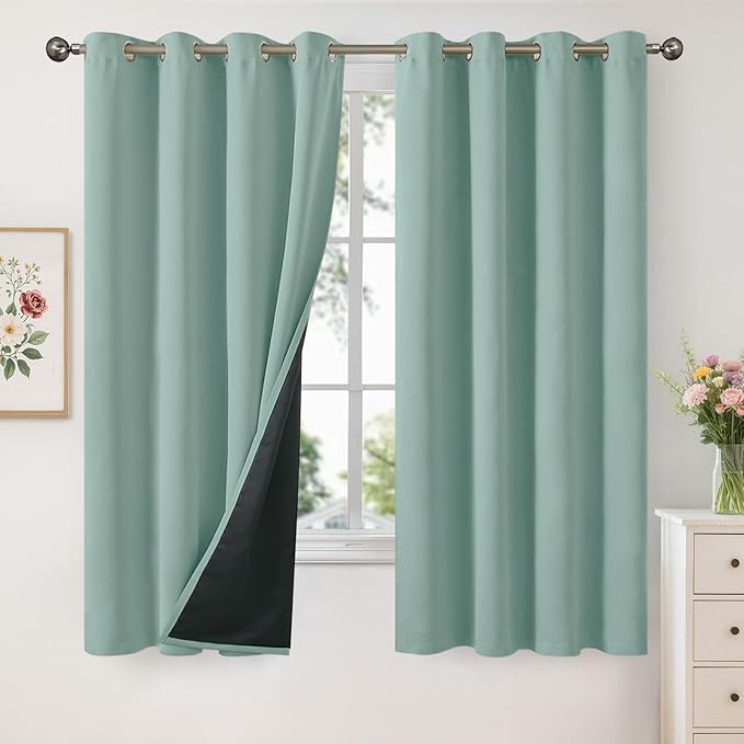 YoungsTex Sage Green 100% Blackout Curtains by YoungsTex