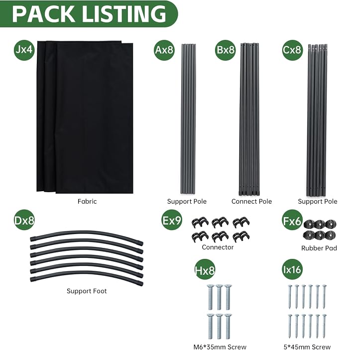 4 Panel Folding Room Divider, Sturdy Frame Freestanding Wall Divider | - Image 7