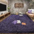 6x9 Area Rugs for Living Room, Soft Fluffy Shag Gray Purple Rug for Bedroom by Tepook