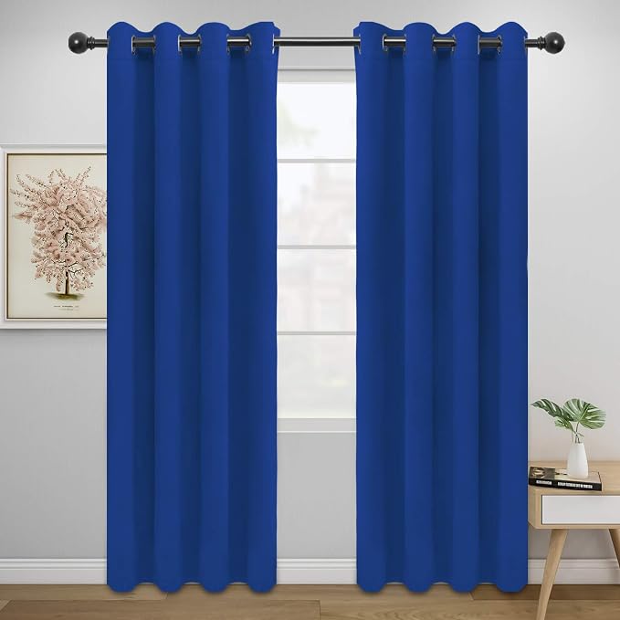 Easy-Going Thermal Grommet Blackout Curtains, 2 Panels 52x84 in | Classic Blue by Easy-Going