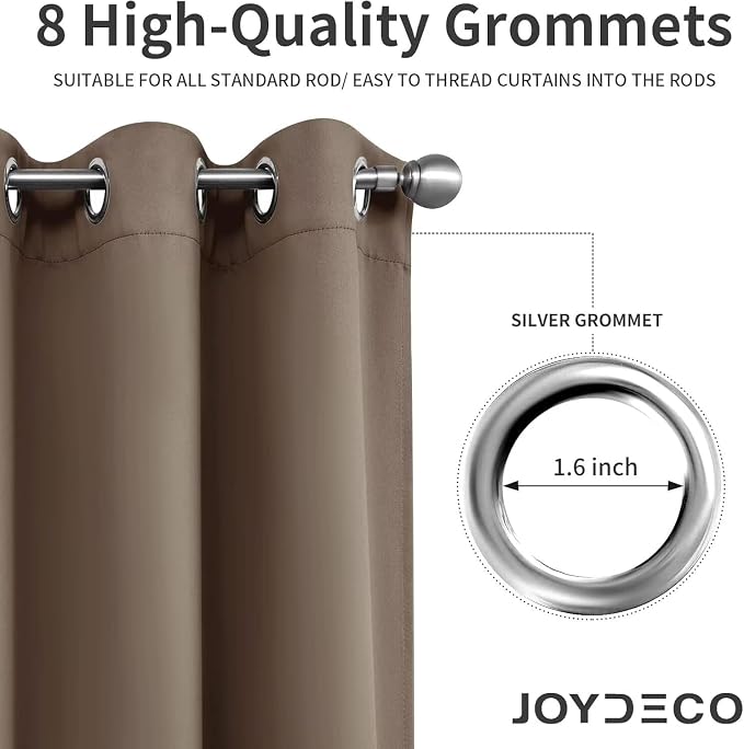Joydeco Blackout Curtains for Bedroom 72 inch Long 2 Panels, Thermal Insulated - Image 8