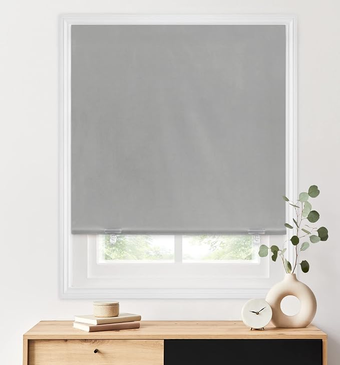 LazBlinds 100% Blackout Roller Shades, Thermal Insulated UV Protection Privacy by LazBlinds