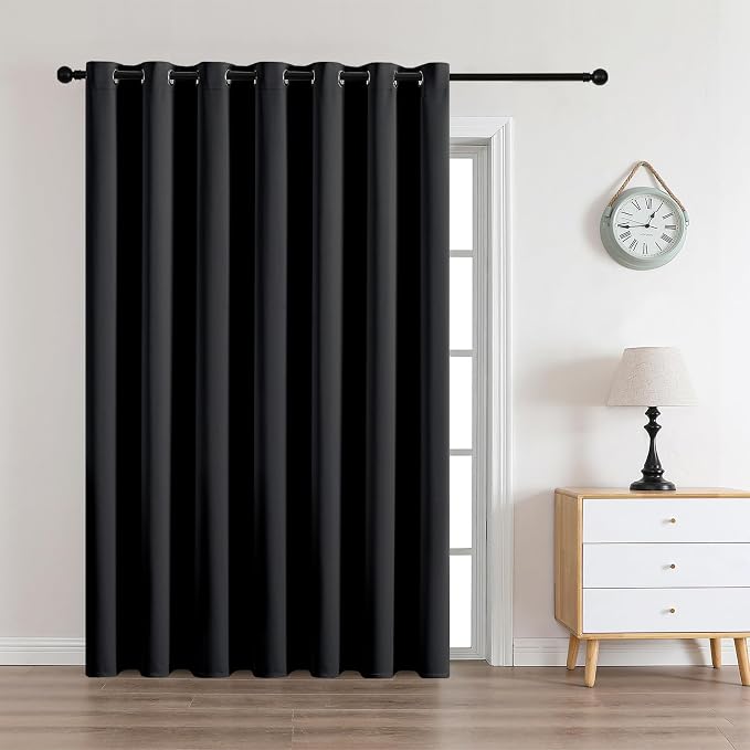 CUCRAF Custom Black Blackout Curtains 1 Panel Set, Thermal Insulated Grommet by CUCRAF