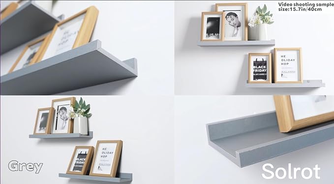Grey Floating Shelves for Wall Decor, 32 in Shelf - Image 4