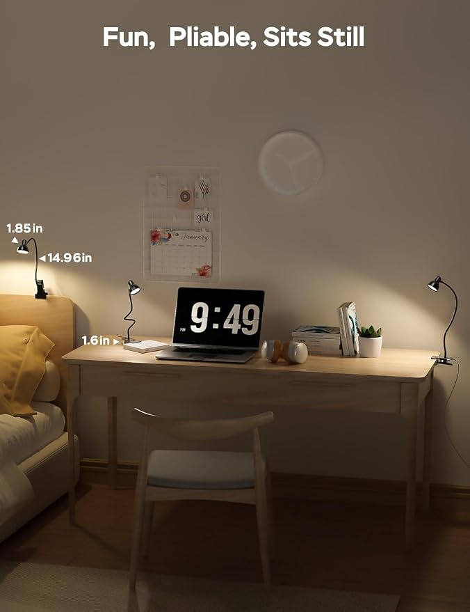 Clip on Light Reading Light for Bed 3 Color Modes Black | 10 Dimmable - Image 7