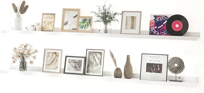 White Floating Shelves for Wall Decor, 52 in Shelf by Unknown