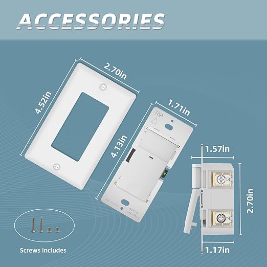 ECOELER Single Pole Occupancy Motion Sensor Light Switch, PIR Infrared Motion Activated Switch with Sensitivity & Delay Adjustable, Neutral Wire Required, for Kitchen, Garage, Stairwell, 2 Pack