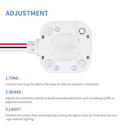 ECOELER Ceiling Occupancy Motion Sensor Switch, High Bay Fixture Mount 360° Ceiling Automatic Light Switch, 120/277VAC, UL, FCC Approved Passive Infrared Sensor, Neutral Wire Required, Pack of 5