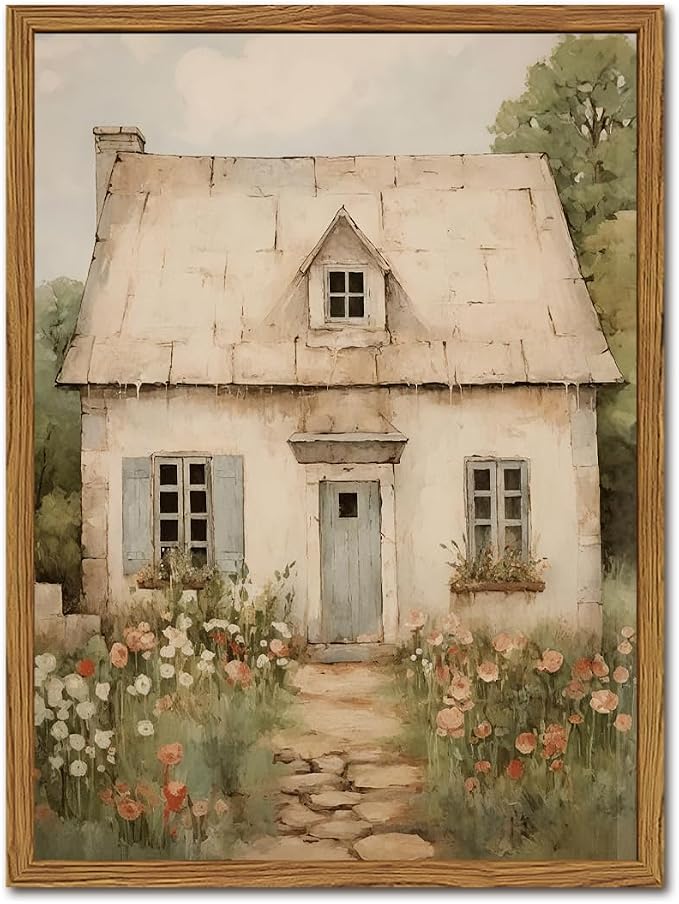 Vintage French Country Wall Art, Modern Farmhouse Wall Decor Painting, Rustic by YFvrPtYourFavoritePainting