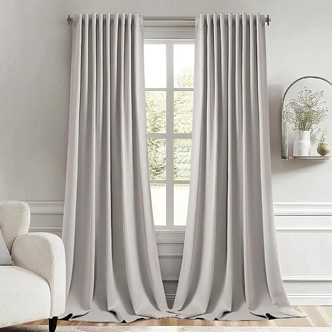 MIULEE Cobblestone Back Tab Blackout Curtains 52x102 Inch Long 2 Panels Set | by MIULEE