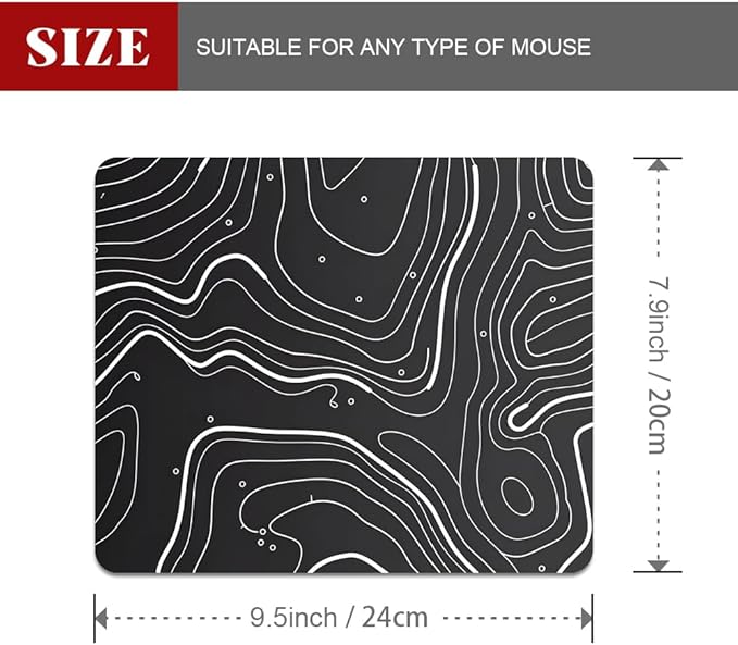 Abstract Topographic map Square Mouse pad, Texture, Waterproof, Anti Slip Rubber Base, Computer Mouse pad, Laptop Mouse pad