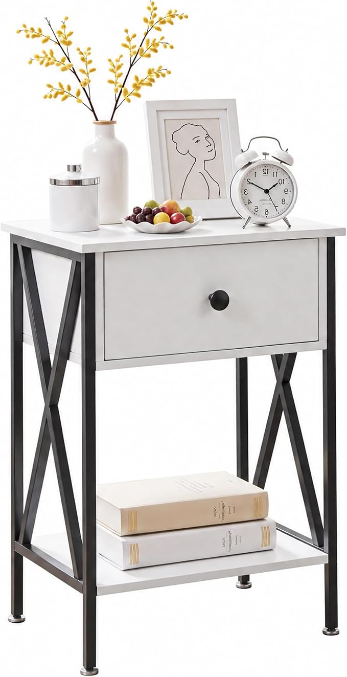 VECELO Nightstand, Modern Bedside End Table, Night Stand by VECELO
